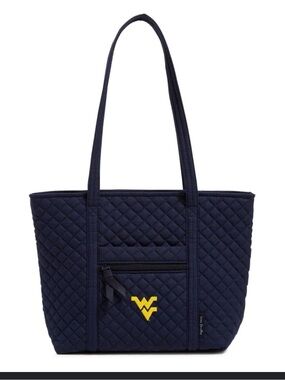 Quilted Navy Tote with Yellow WV Accent